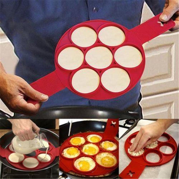 MICGEEK Flip Cooker Pancake Mould Non-Stick Silicone Pancake Mould Pancake  Mould Silicone Pancake Mould Silicone Baking Mould for Saucepan Baking  Mould : : Home & Kitchen