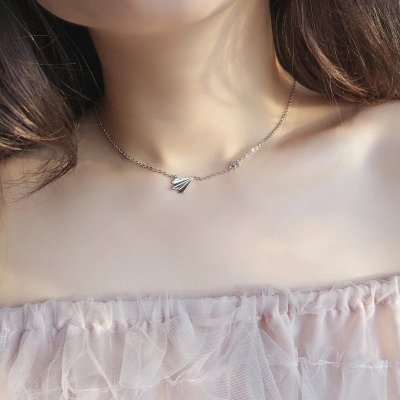 Paper Plane Pendant Necklace for Women-Innovation