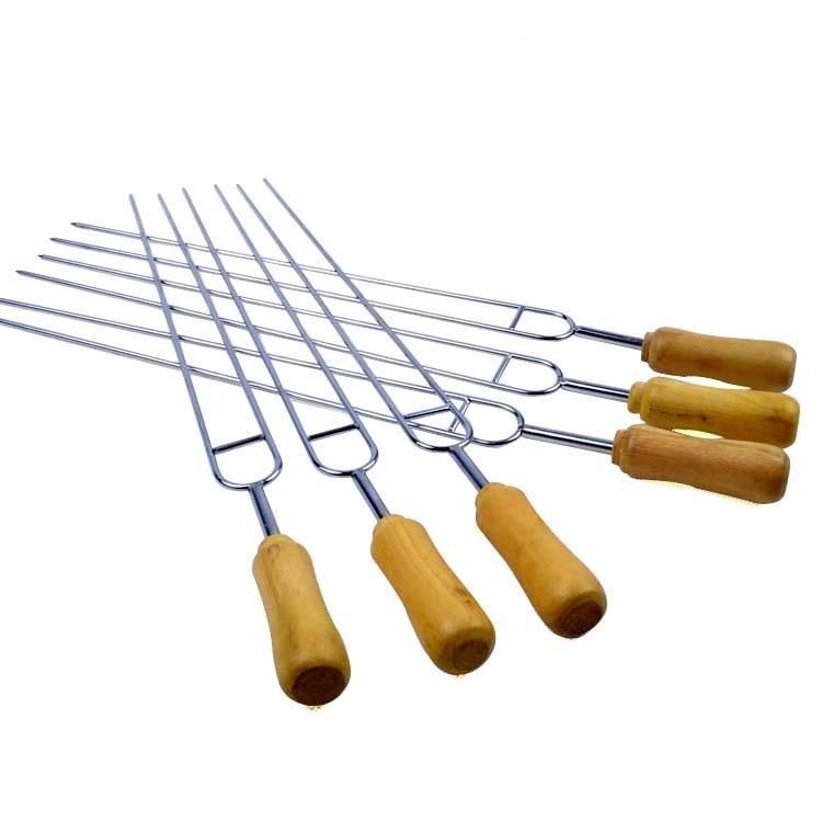 Barbecue Skewers with Heat Resistant Wooden Handle 6Pcs/set-Innovation