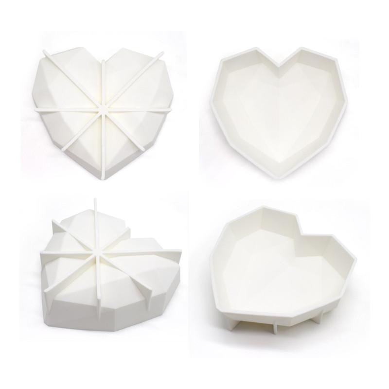 Diamond Heart and Triangulation 3D Cake Mould (2 Pieces)-Innovation