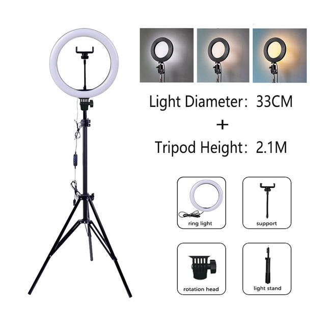 AFI R08 8-inch selfie ring light with tripod stand & phone holder – KINGJOY