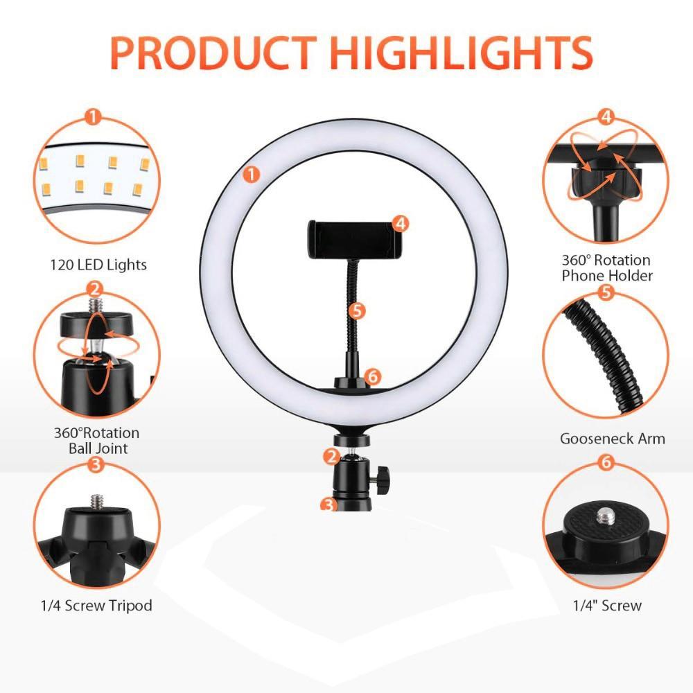 TECHEL 35 _ RT-PRO-HEAD_ LED Ring Light with Phone Holder, Round Light for  Youtube Video Shooting, Tik Tok, Photography, Insta Reels Recording Circle  Lights with Phone Stand, 3 Colors and 10 Brightness