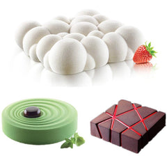 Grid Block, Clouds and Ripple 3D Cake Molds (3 Pieces)-Innovation
