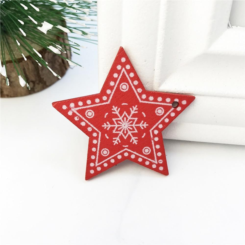  10 red Christmas ornaments, red felt star decorations