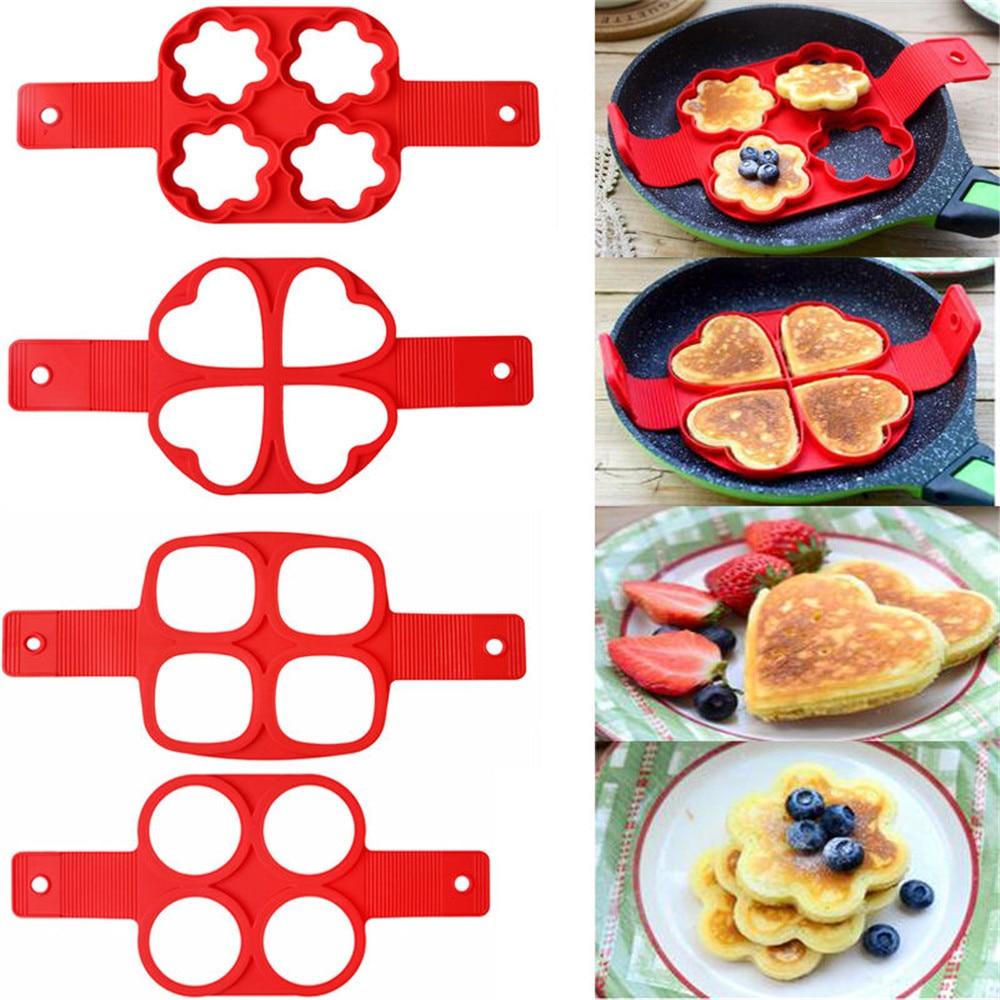 Non-stick Silicone Mold With Handle, Heart Shaped Egg Cooker, Pancake Mold,  Kitchen Gadgets - Temu