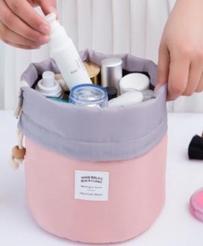  Yinhing Travel Cosmetic Bag, Round Barrel Makeup Bag
