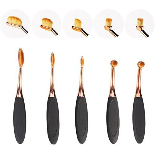 Makeup Brushes by HanZá - 10 PIECE Professional Oval Makeup Brush