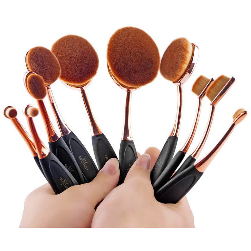 Beauty Kate Oval/Toothbrush Makeup Brushes Set of 5 Pcs + Oil Control Film  Pack of 2