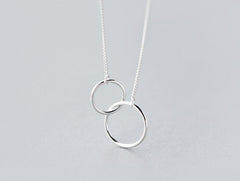 Sterling Silver Interlocked Circles Necklace-Innovation
