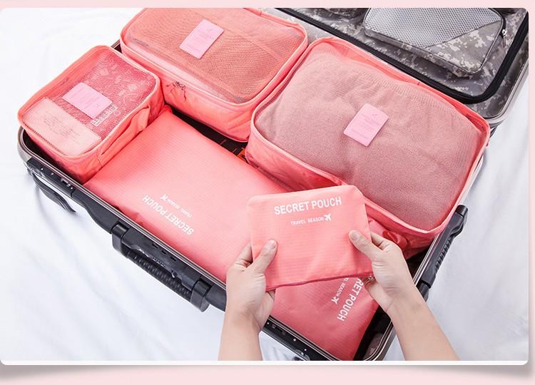 6pcs Luggage Packing Cubes for Travel Organizer Durable Travel Suitcase  Organizer Bags Large Capacity Clothes Storage Travel Bag