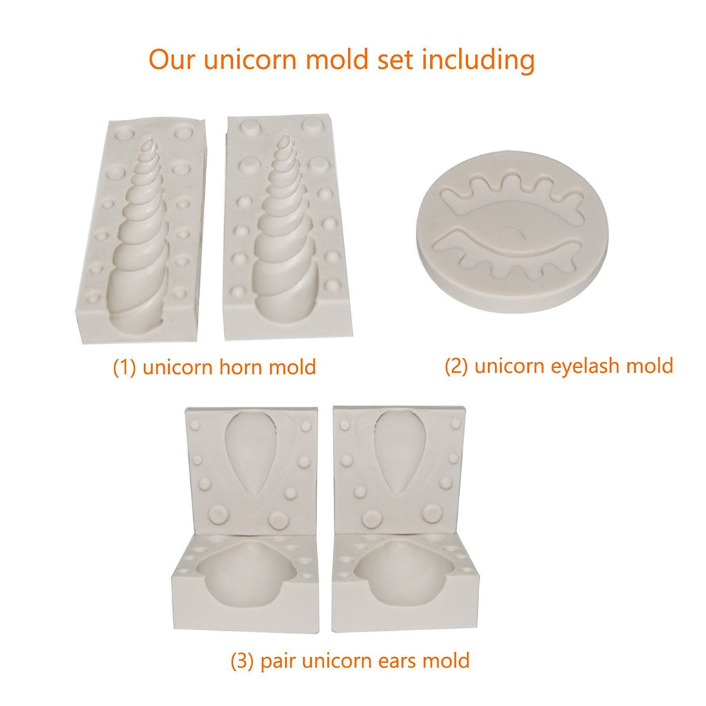 Unicorn Cake Mold Set (Horn, ears and eyelashes)-Innovation